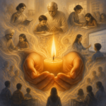 a hand holding a lit candle lighting up the views of the different kinds of teachers in life