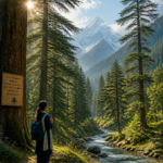 Young girl overlooking Lansdowne in the Himalayas